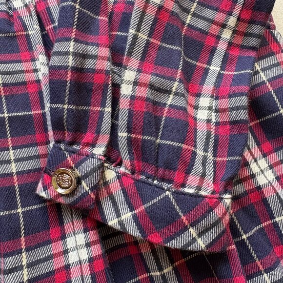 Pili Carrera Toddler Girl Blue Red Long Sleeve Cotton PLaid Dress Size 4Y - Picture 5 of 9